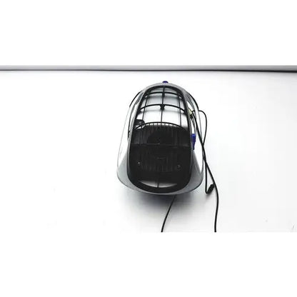 Silver and black electric fan with mesh grille design for stryker t5 surgical helmet used with orthopedic instruments