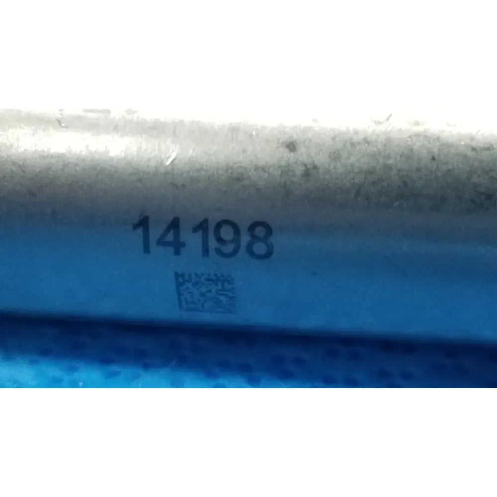 Blue cylindrical metallic stryker wire collet 4100-062-000 with printed numbers and qr code for reuse medical use