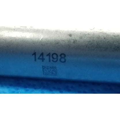 Blue cylindrical metallic stryker wire collet 4100-062-000 with printed numbers and qr code for reuse medical use