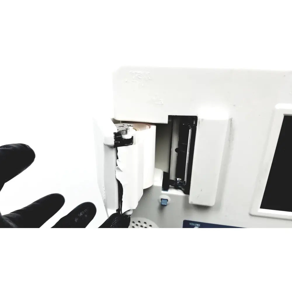 White plastic summiit doppller vista abi medical device showing internal mechanism with partially open reuse medical compartment
