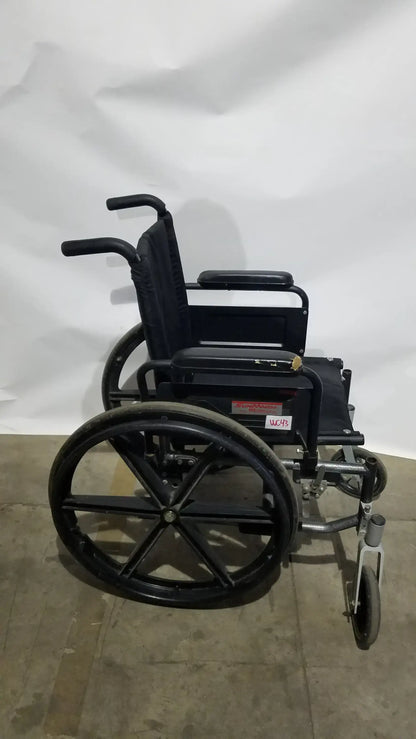 Reuse Medical Equipment Sunmark Folding Manual Wheelchair - Durable Black Padded Comfort Seat Manual Wheelchair, second-hand product photo 1