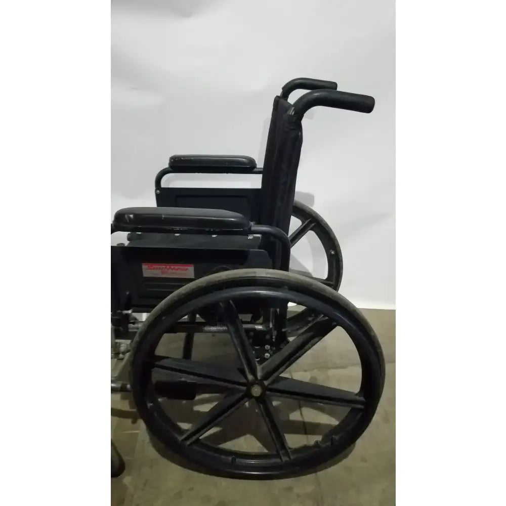 Reuse Medical Equipment Sunmark Folding Manual Wheelchair - Durable Black Padded Comfort Seat Manual Wheelchair, second-hand product photo 9