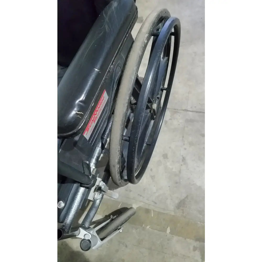 Reuse Medical Equipment Sunmark Folding Manual Wheelchair - Durable Black Padded Comfort Seat Manual Wheelchair, second-hand product photo 13