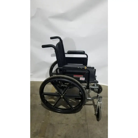 Reuse Medical Equipment Sunmark Folding Manual Wheelchair - Durable Black Padded Comfort Seat Manual Wheelchair, second-hand product photo 1