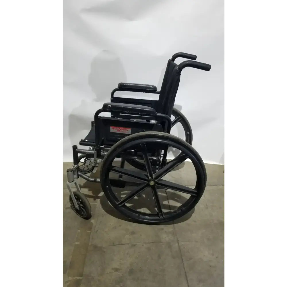 Reuse Medical Equipment Sunmark Folding Manual Wheelchair - Durable Black Padded Comfort Seat Manual Wheelchair, second-hand product photo 16