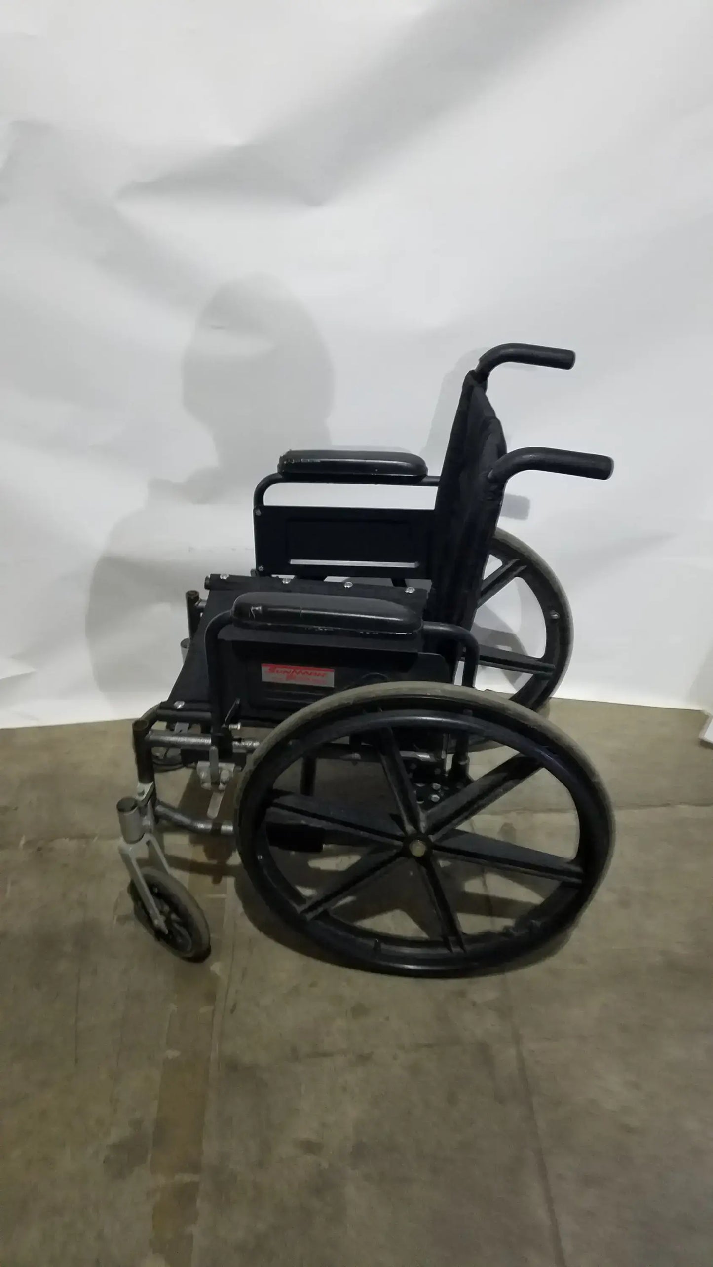 Reuse Medical Equipment Sunmark Folding Manual Wheelchair - Durable Black Padded Comfort Seat Manual Wheelchair, second-hand product photo 7