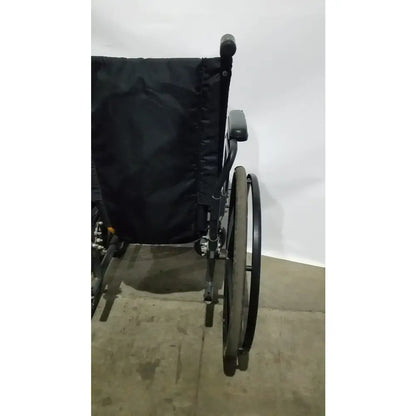 Reuse Medical Equipment Sunmark Folding Manual Wheelchair - Durable Black Padded Comfort Seat Manual Wheelchair, second-hand product photo 3