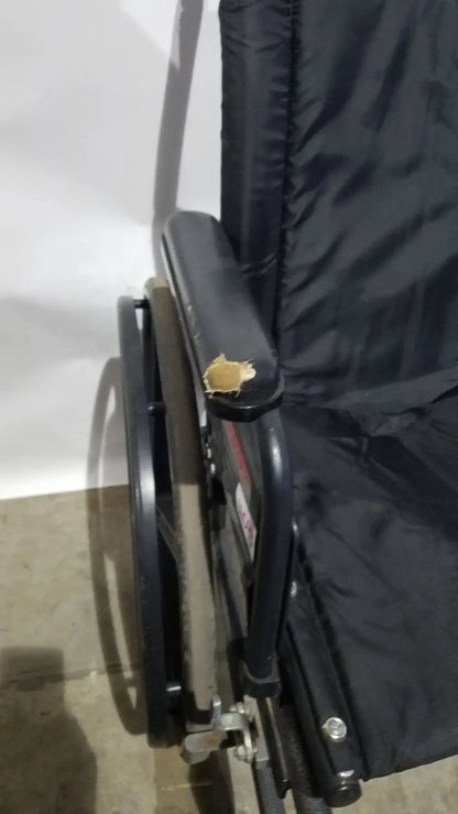 Reuse Medical Equipment Sunmark Folding Manual Wheelchair - Durable Black Padded Comfort Seat Manual Wheelchair, second-hand product photo 26