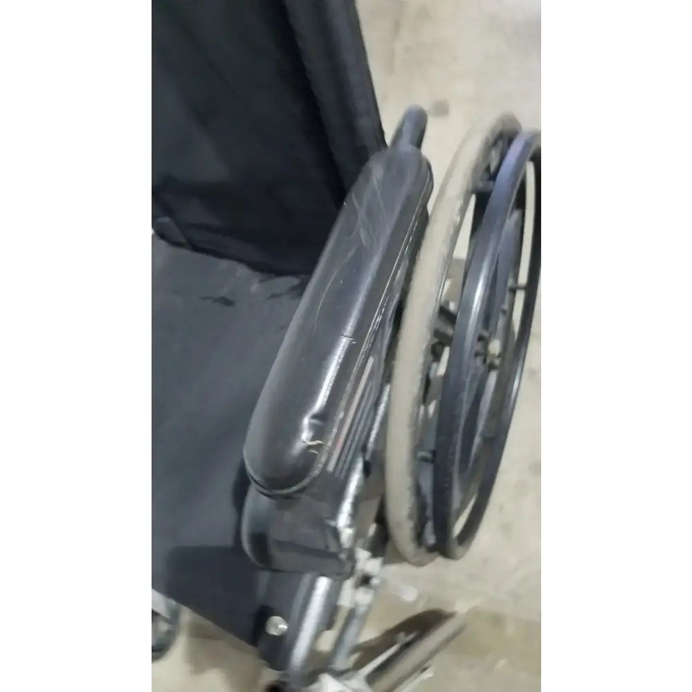 Reuse Medical Equipment Sunmark Folding Manual Wheelchair - Durable Black Padded Comfort Seat Manual Wheelchair, second-hand product photo 12