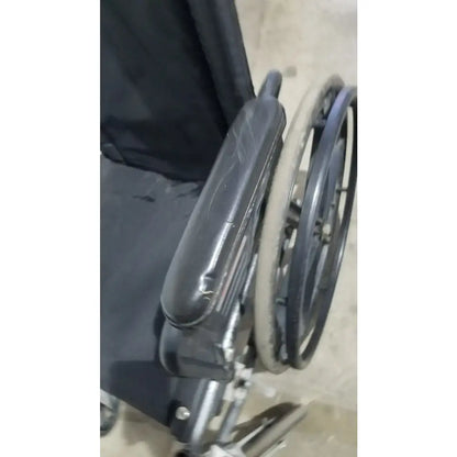 Reuse Medical Equipment Sunmark Folding Manual Wheelchair - Durable Black Padded Comfort Seat Manual Wheelchair, second-hand product photo 12