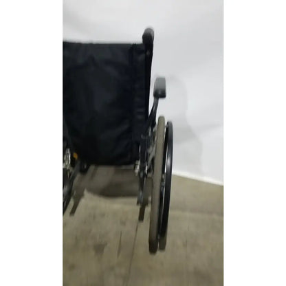 Reuse Medical Equipment Sunmark Folding Manual Wheelchair - Durable Black Padded Comfort Seat Manual Wheelchair, second-hand product photo 2