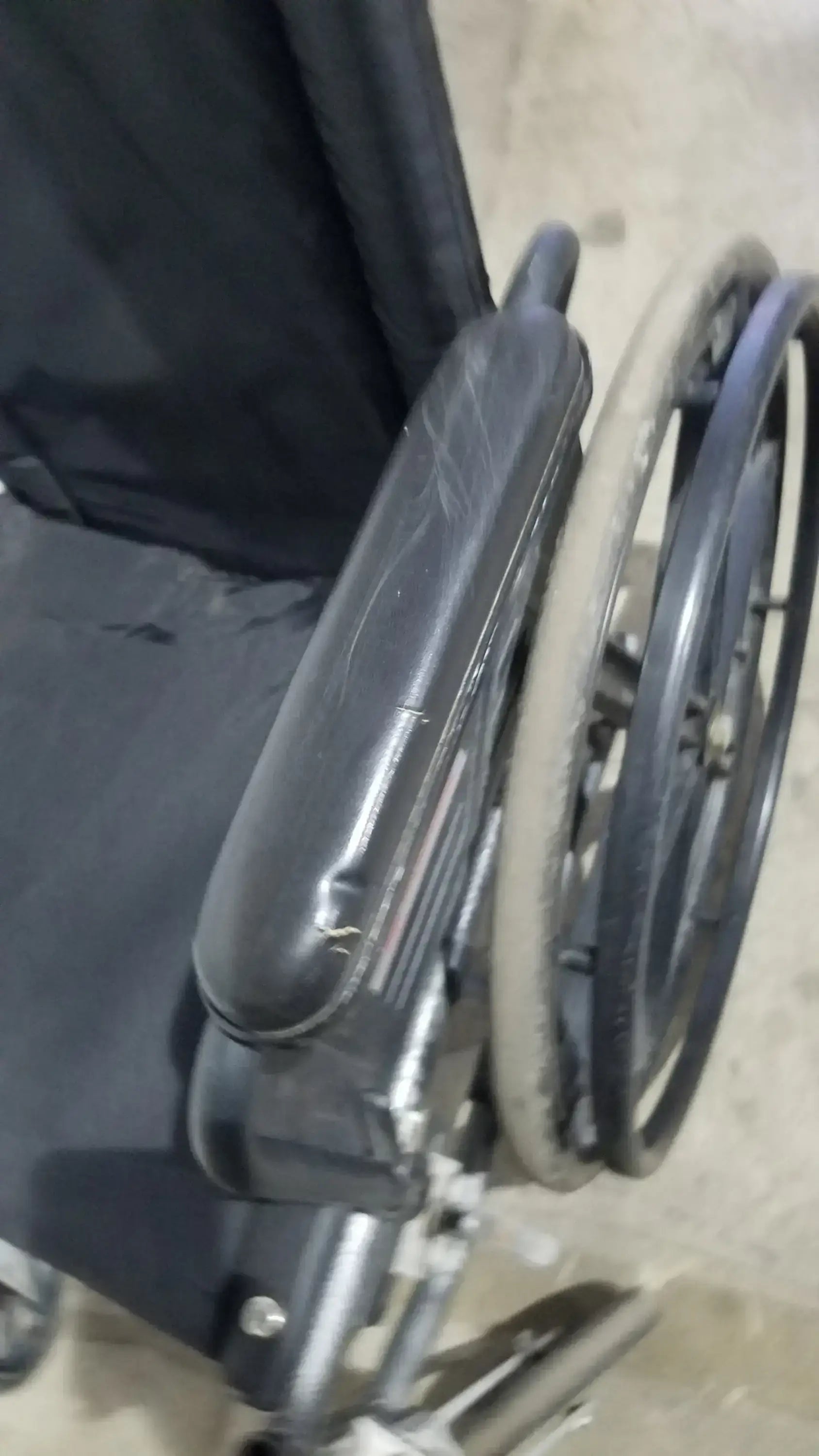 Reuse Medical Equipment Sunmark Folding Manual Wheelchair - Durable Black Padded Comfort Seat Manual Wheelchair, second-hand product photo 12