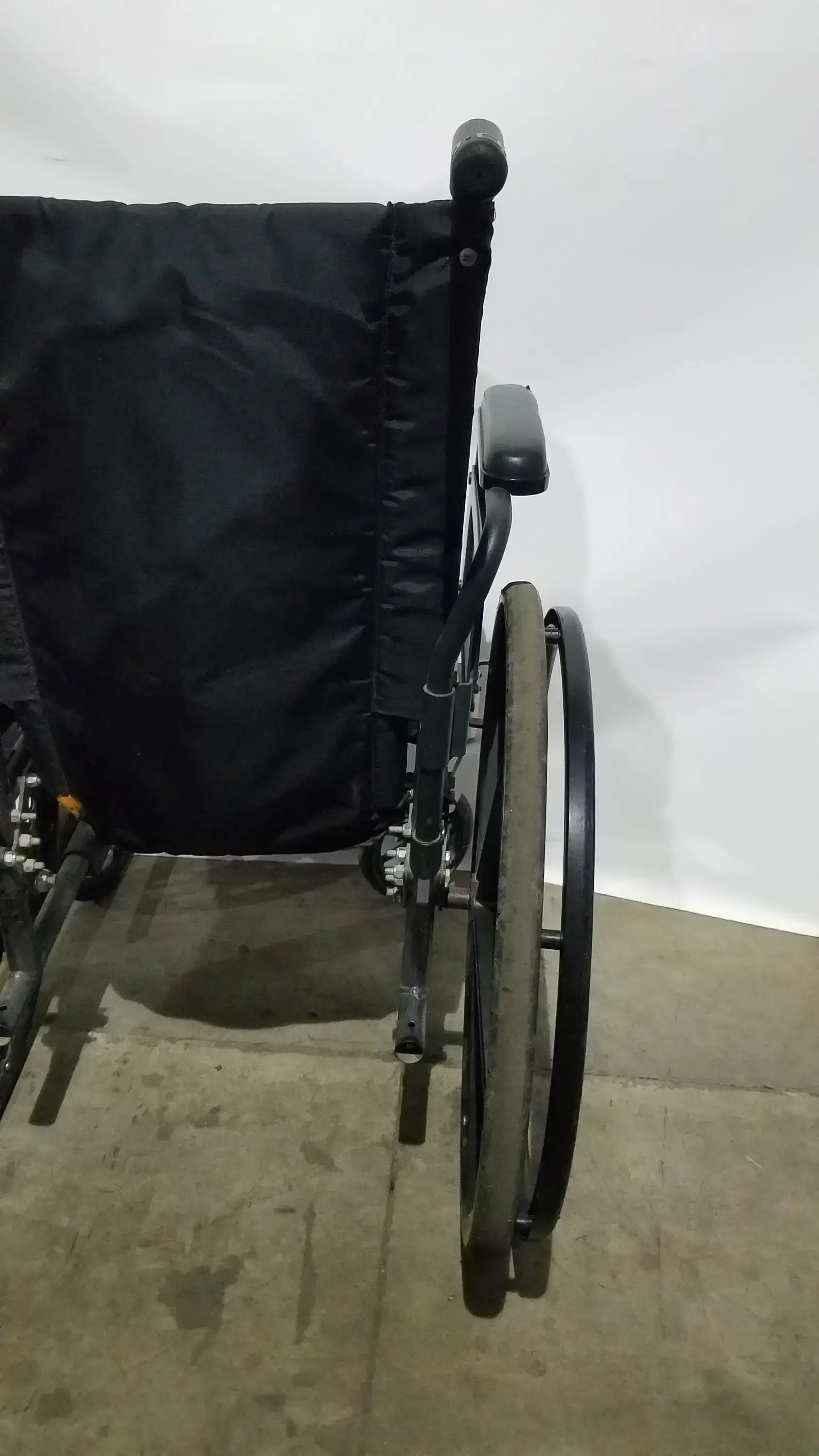 Reuse Medical Equipment Sunmark Folding Manual Wheelchair - Durable Black Padded Comfort Seat Manual Wheelchair, second-hand product photo 3