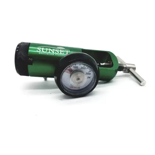 Sunset Healthcare Solutions Sunset Brass Integral 50 PSI 02 Regulator Flow 0-15 L/Min Oxygen Regulator, as-is (for parts) product photo 1