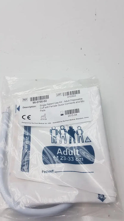 SunTech Medical Single Patient Use Kit Disposable Blood Pressure Cuff 98-0700-02 Blood Pressure Cuff, new product photo 1
