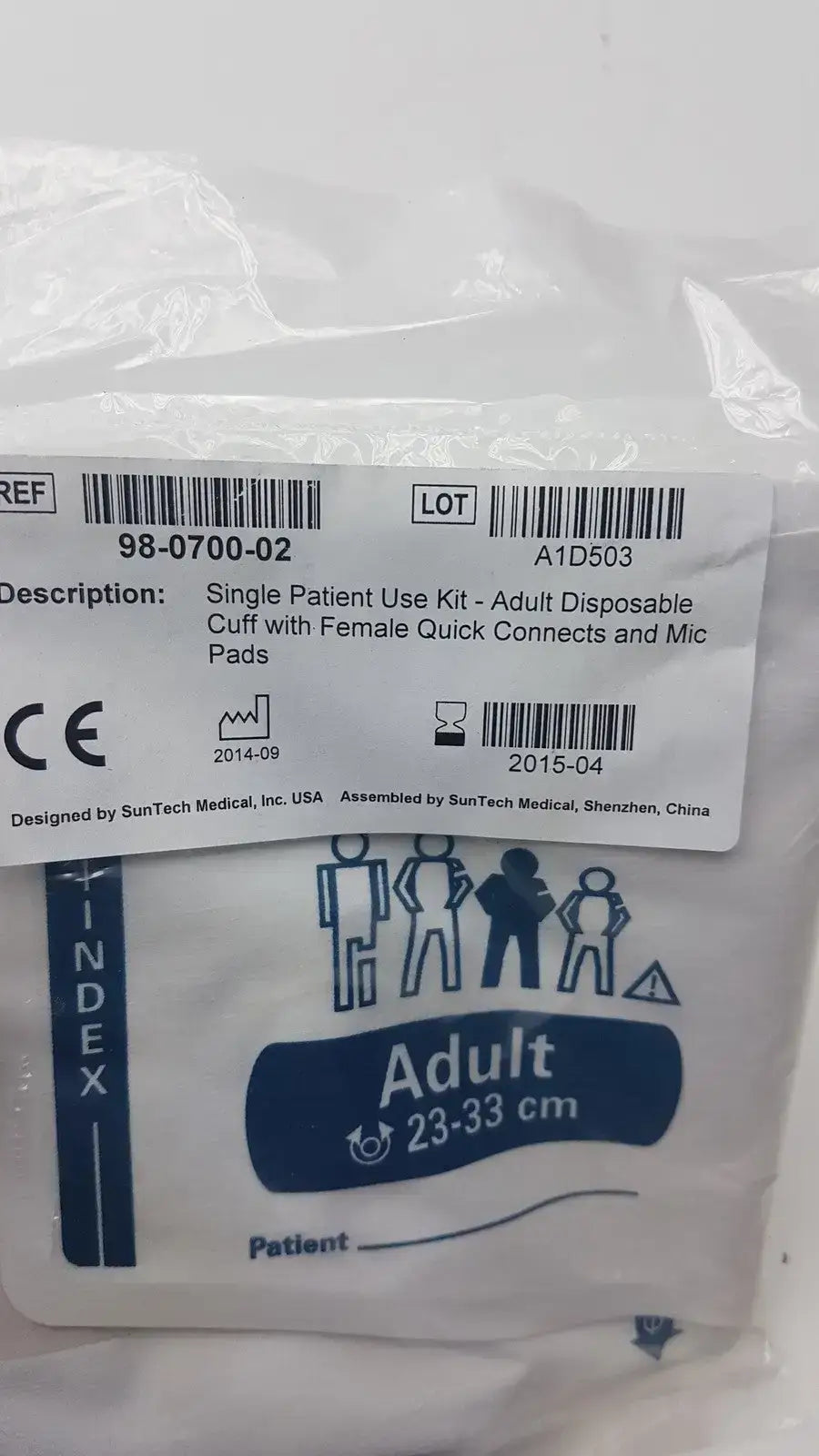 SunTech Medical Single Patient Use Kit Disposable Blood Pressure Cuff 98-0700-02 Blood Pressure Cuff, new product photo 2