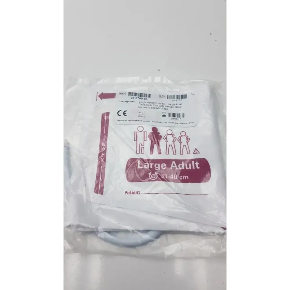 SunTech Medical Single Patient Use Kit Disposable Blood Pressure Cuff 98-0700-02 Blood Pressure Cuff, new product photo 6