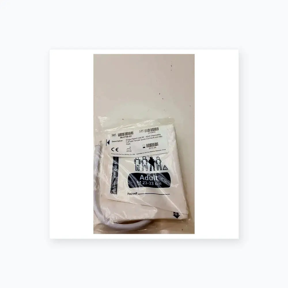 SunTech Medical Single Patient Use Kit Disposable Blood Pressure Cuff 98-0700-04 Blood Pressure Cuff, new product photo 7