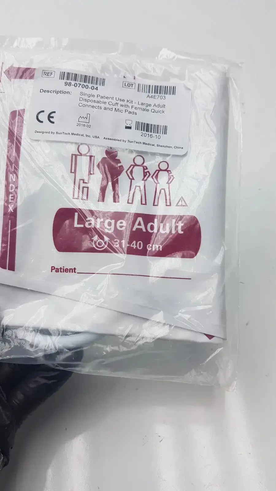 SunTech Medical Single Patient Use Kit Disposable Blood Pressure Cuff 98-0700-02 Blood Pressure Cuff, new product photo 8