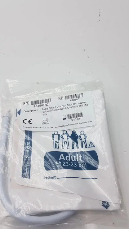 SunTech Medical Single Patient Use Kit Disposable Blood Pressure Cuff 98-0700-02 Blood Pressure Cuff, new product photo 1