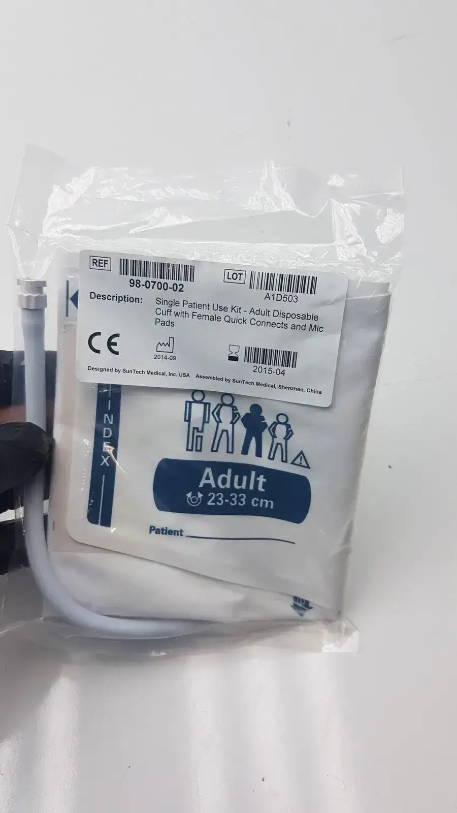 SunTech Medical Single Patient Use Kit Disposable Blood Pressure Cuff 98-0700-02 Blood Pressure Cuff, new product photo 5