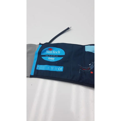Dark blue suntech orbit abpm cuff size 3 range 32-44 cm with light blue accents and black tube for blood pressure monitoring