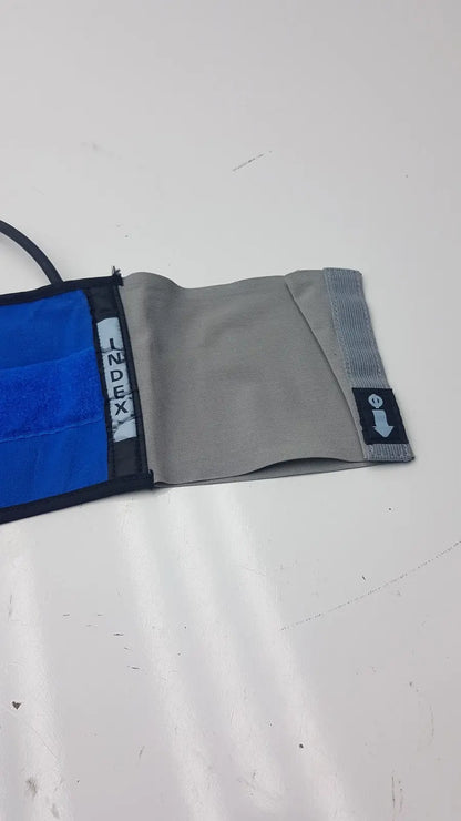 Blue and gray fabric suntech orbit abpm cuff with black trim size 3 range 32-44 cm for ambulatory blood pressure monitoring