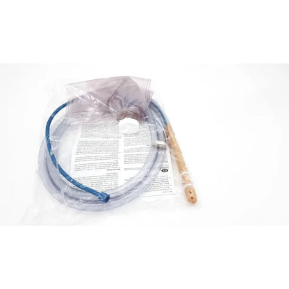 Super xl enama reuse medical catheter with blue and clear tubing white cap wooden handle in transparent plastic packaging