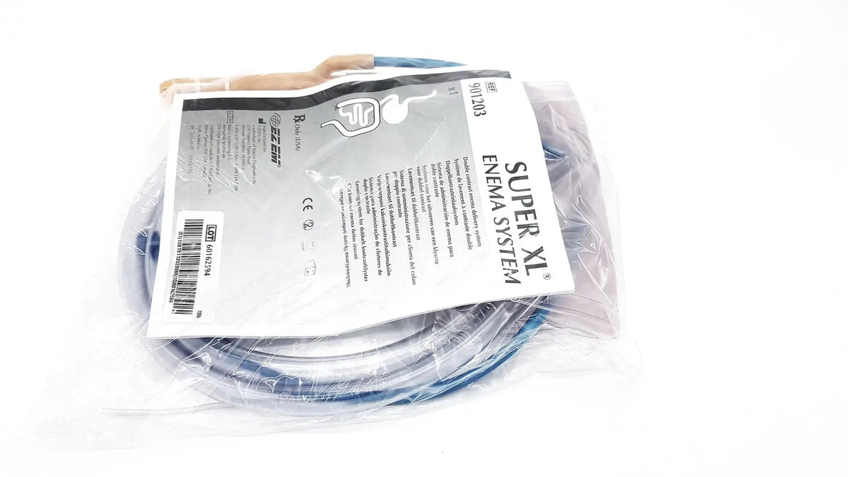 Super xl enama system 901203 medical-grade flexible blue and gray plastic tube set with clear labeled packaging for reuse medical use