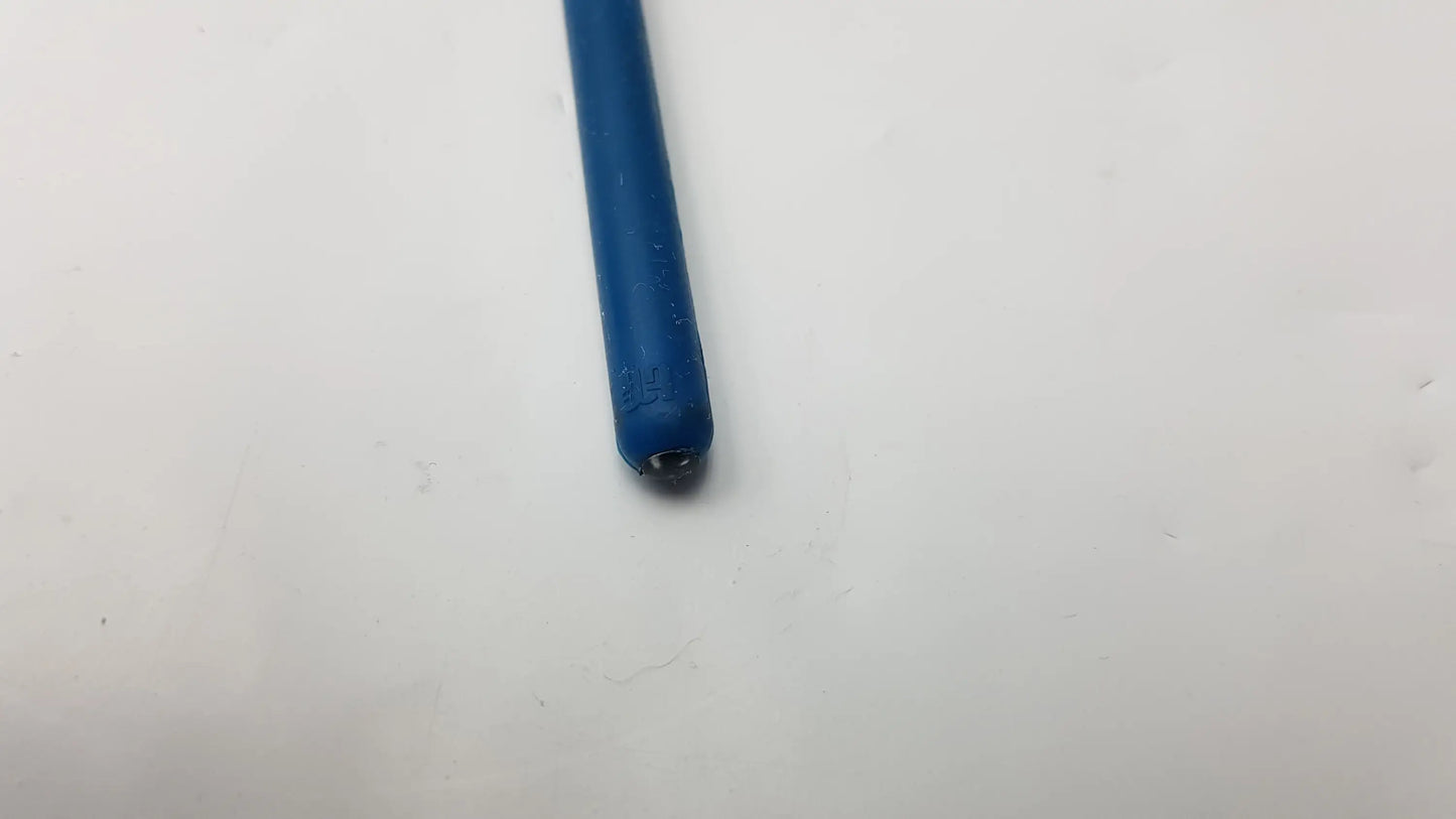 Blue plastic tip with metallic silver ferrule on surgical dental instrument tools blue handle needle probe compatible dental instrument