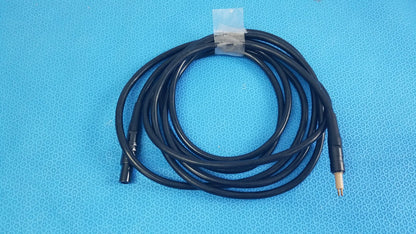 Black coiled surgical scher handpiece cable console connector power cord with black and gold-toned connectors for medical equipment