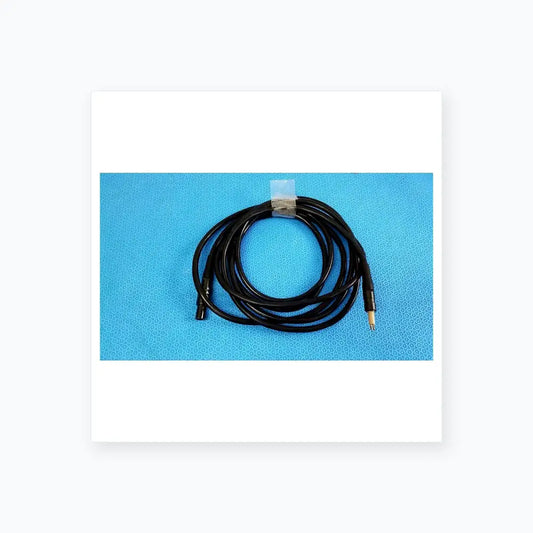 Black coiled surgical scher handpiece cable console connector power cord with black and gold-toned connectors for medical equipment