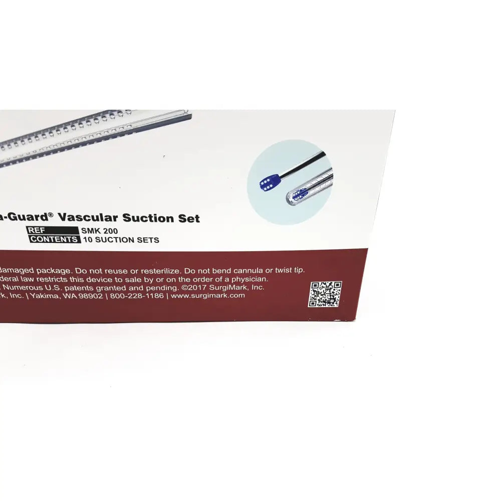 The box of surgimark vascular suction set smk 200 contains 10 sterile suction sets smk for medical use