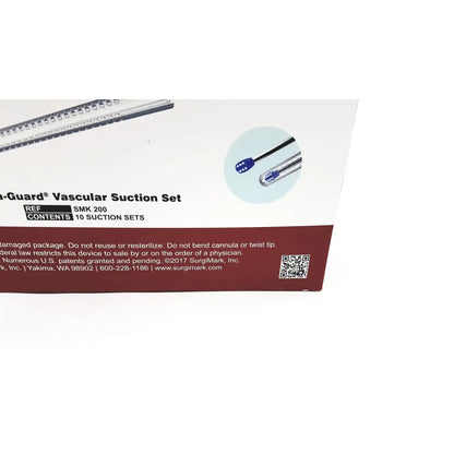 The box of surgimark vascular suction set smk 200 contains 10 sterile suction sets smk for medical use