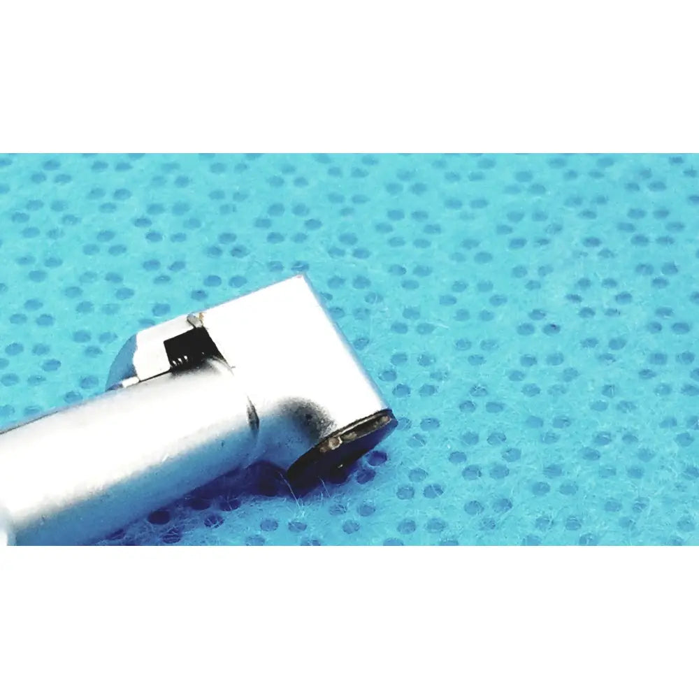 Silver metallic corner connector with angular design and internal circuitry of sybronendo axxess spring-head handpiece
