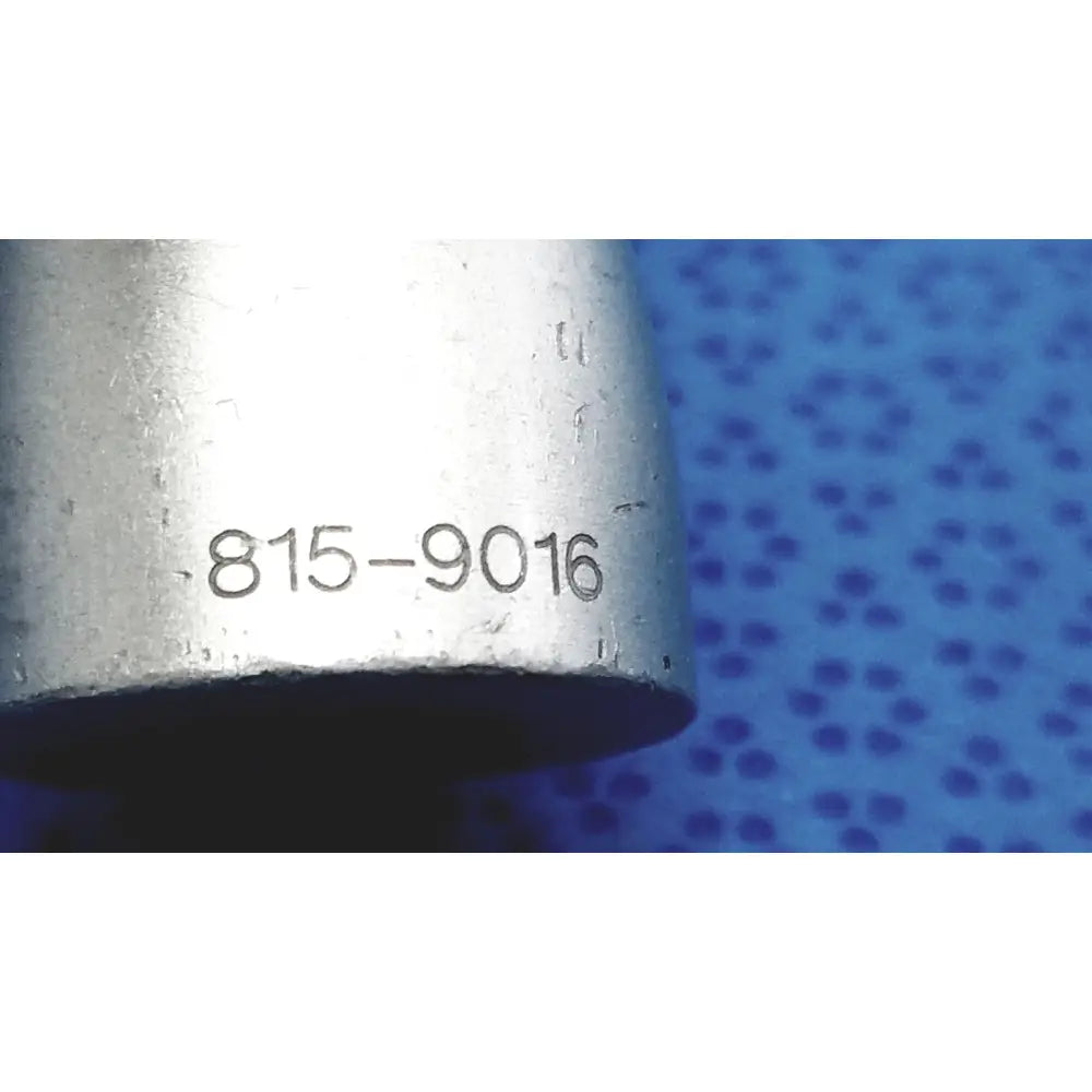 Silver-colored metal cylindrical sybronendo 18:1 axxess spring-head handpiece with engraved serial number 815-9016