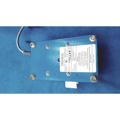 Blue rectangular SybronEndo TCM Endo III dental handpiece with silver screws and coiled gray cable attached
