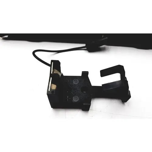 Black plastic phone mount with curved hook and rectangular base for reuse medical use synectics digitrapper 4mb