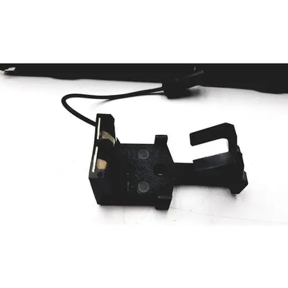 Black plastic phone mount with curved hook and rectangular base for reuse medical use synectics digitrapper 4mb