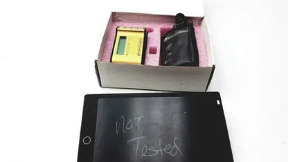 Black synectics digitrapper 4mb tablet with handwritten text on screen designed for reuse medical applications