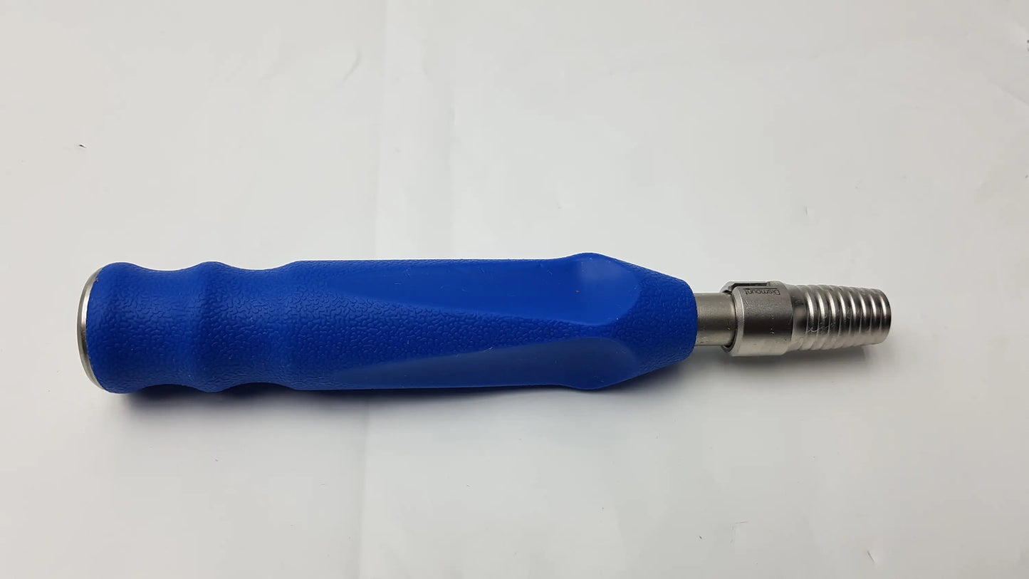 Synthes 9916529 orthopedic screwdriver handle with blue ergonomic grip and metallic threaded tip surgical instrument