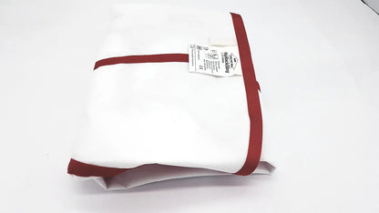 White microfiber cleaning cloth with red trim and wet & dry label for reuse medical romedic high lifting slings