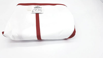White and red romedic high back sling backpack with padded contoured design for reuse medical lifting slings use