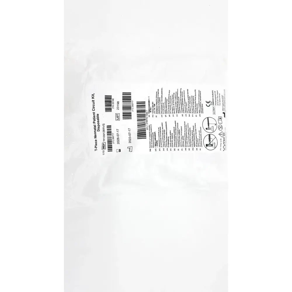 Vyaire Medical T-Piece Neonatal Patient Circut Kit, Disposable Size 1 Mask M1091365VS Patient Circuit Kit, new product photo 3