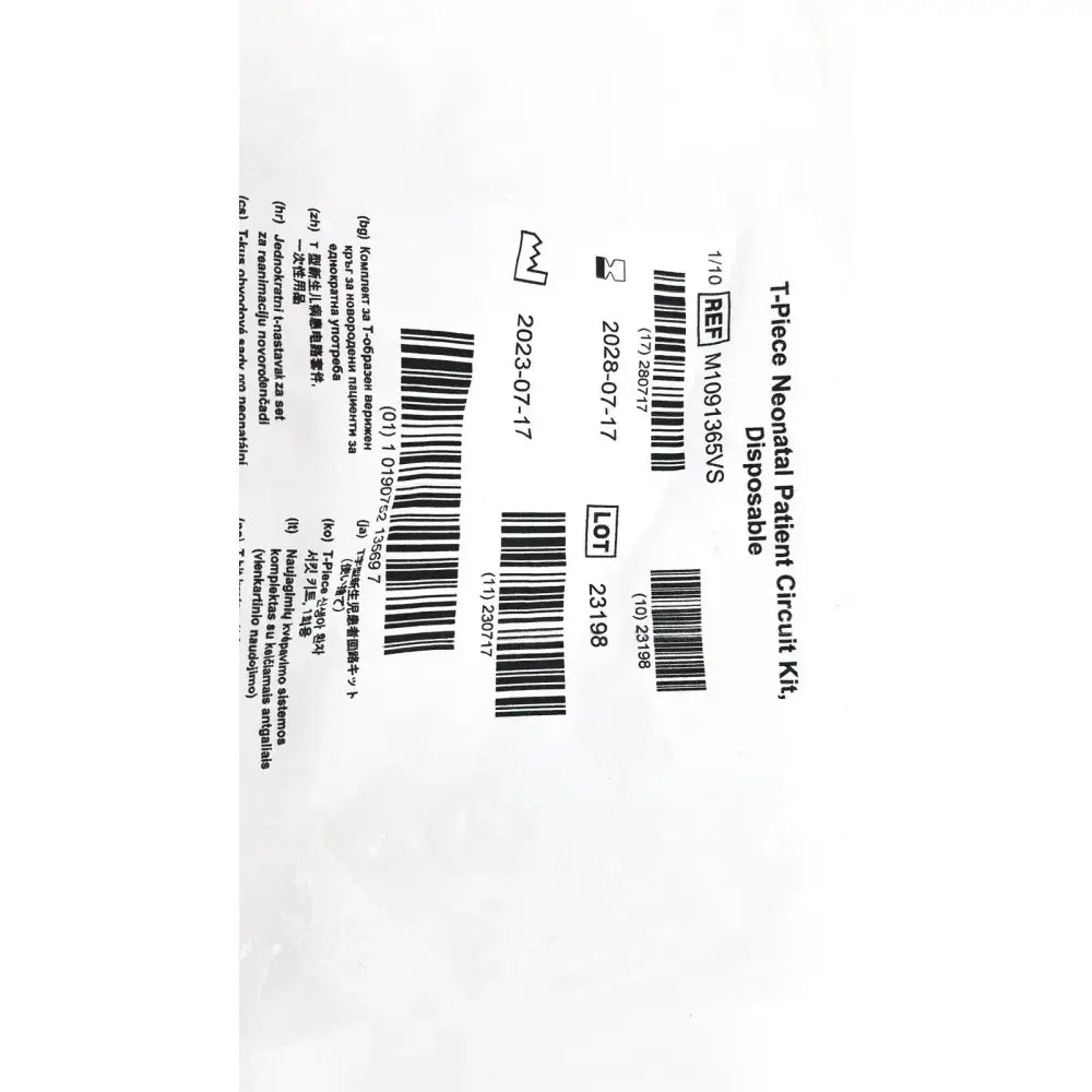 Vyaire Medical T-Piece Neonatal Patient Circut Kit, Disposable Size 1 Mask M1091365VS Patient Circuit Kit, new product photo 5