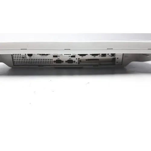 Silver tangent medical panel pc model c22 with multiple ports and ventilation grille on underside back side view