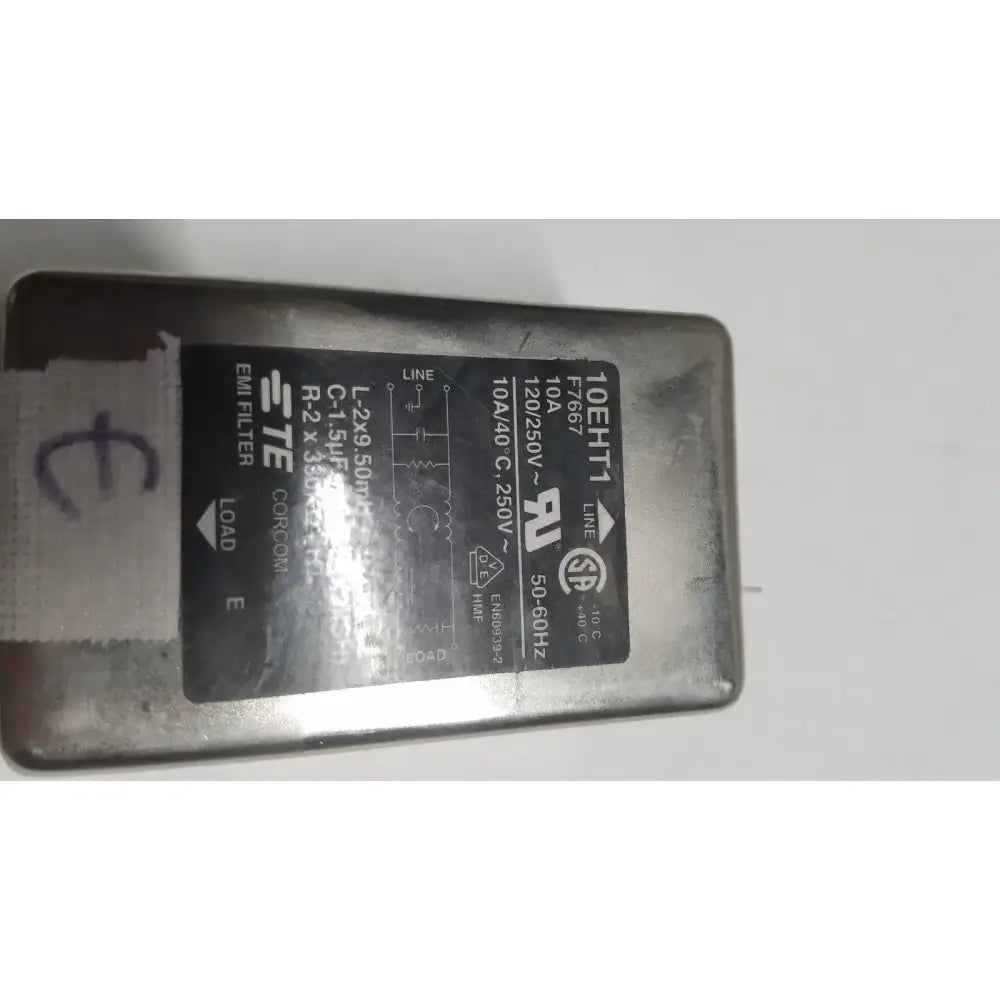TE CONNECTIVITY 10EHT1 F7667 10 A 120 250 Volt EMI Filter 10 AMP EMI Filter, second-hand product photo 7