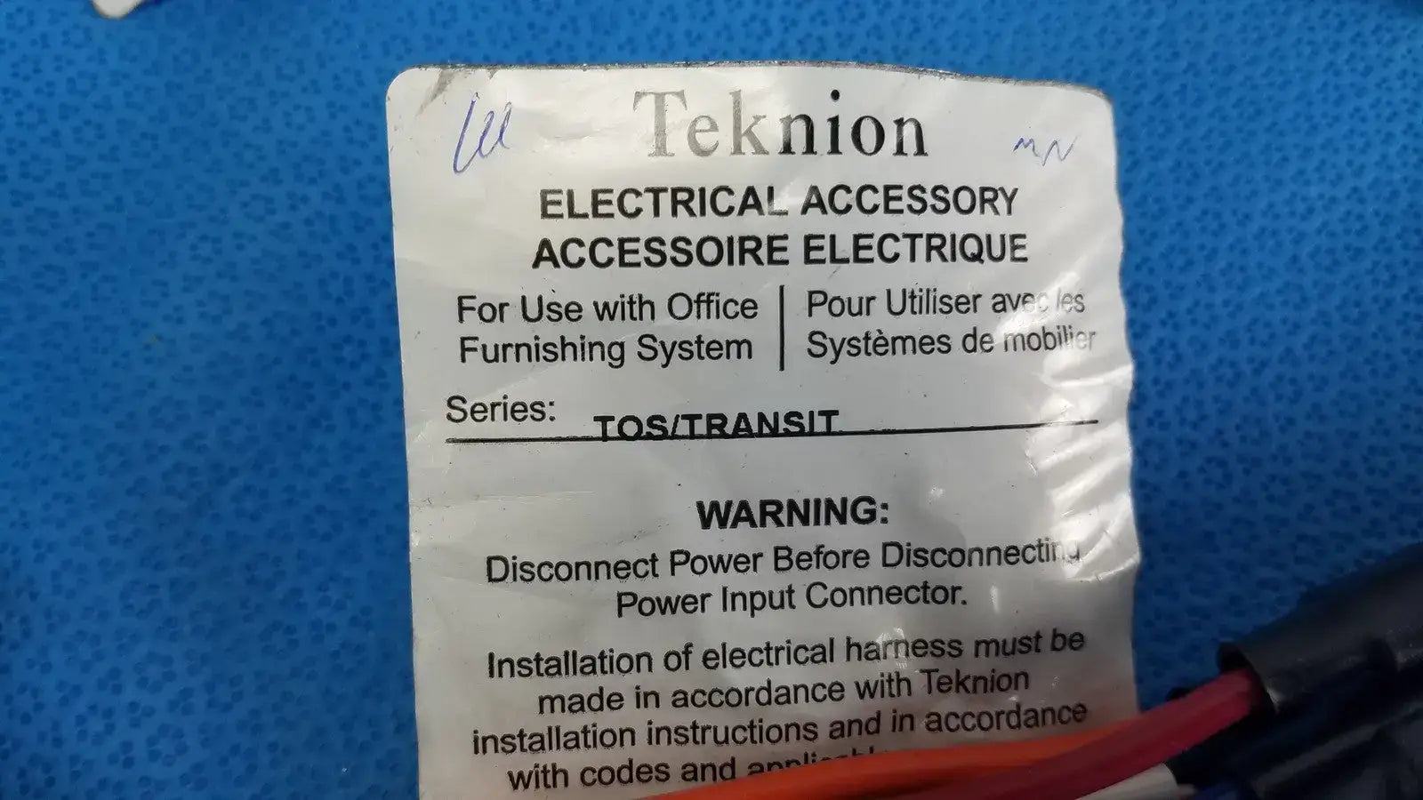 Teknion ES8T66A 8-Wire Circuit Power Harness Office Cubicle Wiring Wiring Harness, second-hand product photo 8