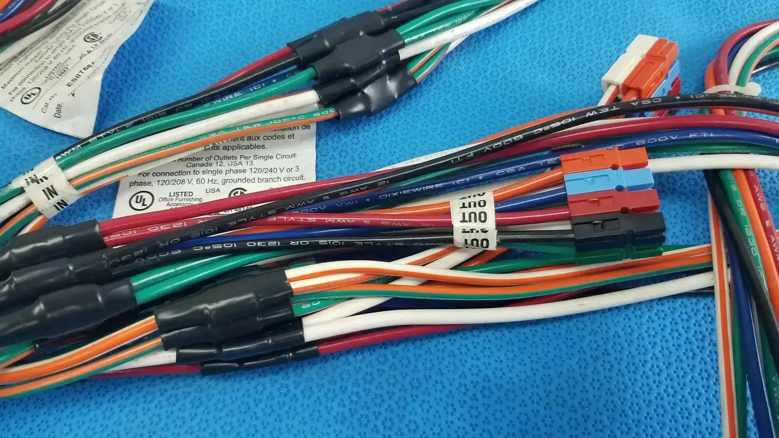 Teknion ES8T66A 8-Wire Circuit Power Harness Office Cubicle Wiring Wiring Harness, second-hand product photo 5