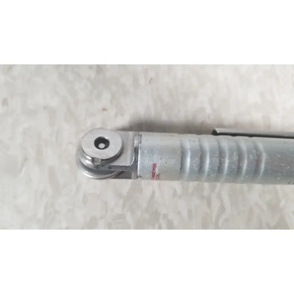 Silver metallic pen with textured grip and circular clip from the case genuis serial no 9354 patent pending collection